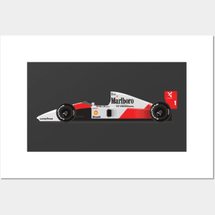 Ayrton Senna's McLaren Honda MP4/6 Illustration Posters and Art